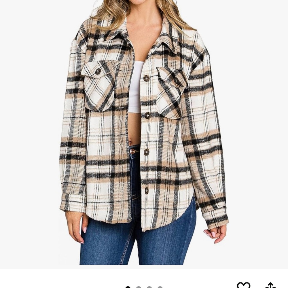 Plaid Button-Up Shirt Jacket